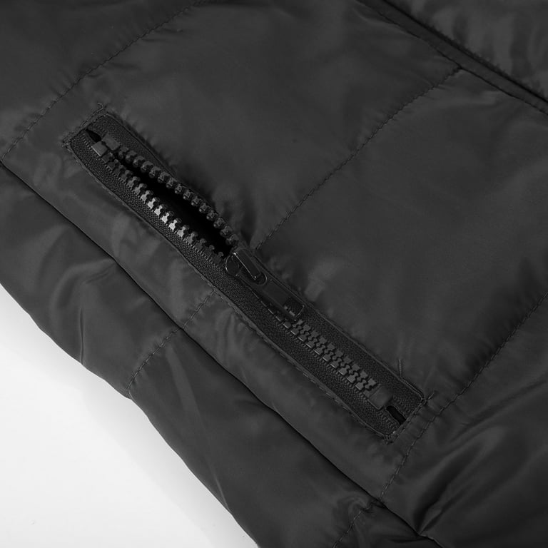 Black Padded Oversized Zip Up Puffer