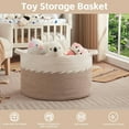 thumbnail image 3 of 125L Extra Large Blanket Basket, 25" x 16", Jumbo Laundry Hamper, Cotton Rope Basket with Handles for Living Room,Baby Toy Storage Bins, Brown, 3 of 6