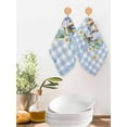 thumbnail image 2 of Easter Rabbits Kitchen Dish Towels for Drying Dishes Set of 3, Spring Eggs Tulips Daisy Wreath Bunny Blue Plaid Waffle Weave Microfiber Hand Tea Bathroom Towels Quick Dry & Absorbent Towel 12x12, 2 of 7