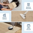 thumbnail image 4 of Memoryfield Modern Bordered 9' x 12' Area Rug, Washable Soft Non Slip Low Pile Stain Resistant Carpet Rugs, for Living Room Dining Room, Khaki, 4 of 7