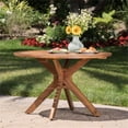 thumbnail image 5 of Noble House Stamford 47.25" Round Wooden Patio Dining Table in Teak, 5 of 12