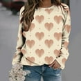 thumbnail image 1 of Aqestyerly Journée de la Saint-Valentin des Femmes Imprimé Manches Longues Chemisier Col Rond Tunique Décontractée Tops, 1 of 5