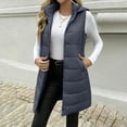 thumbnail image 4 of Turilly Womens Mid-Length Puffer Vests Sleeveless Hooded Down Jacket Fall Winter Casual Loose Outerwears with Pocket, 4 of 6