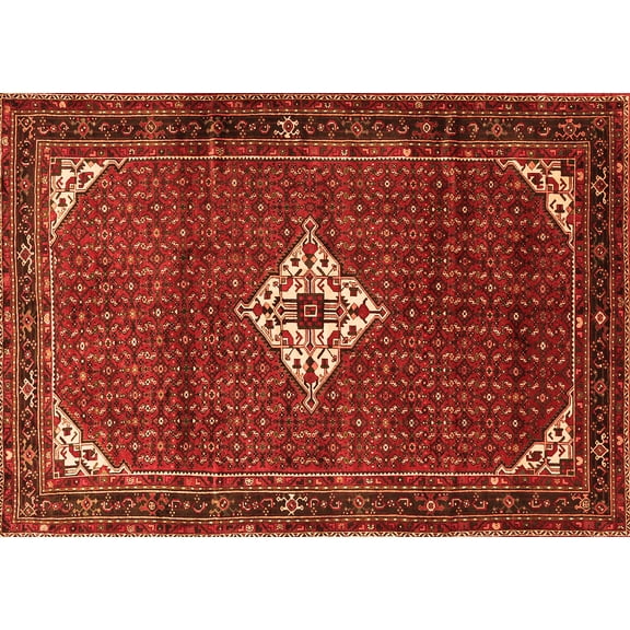 Ahgly Company Indoor Rectangle Persian Orange Traditional Area Rugs, 5' x 7'