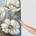 thumbnail image 3 of Pratyus White Flowers Blue Background Gold Accents Shower Curtain Waterproof Bath Curtain Set with Hooks 69"x72, 3 of 7
