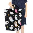 thumbnail image 4 of Yayeee Freestanding Laundry Hamper with Handle Collapsible Large Storage Basket for Clothes, White Halloween Ghost, 4 of 7
