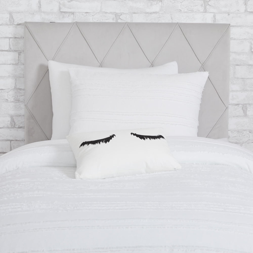 Decor Therapy Twin/TwinXL Powered Diamond Tufted Headboard, Light Grey