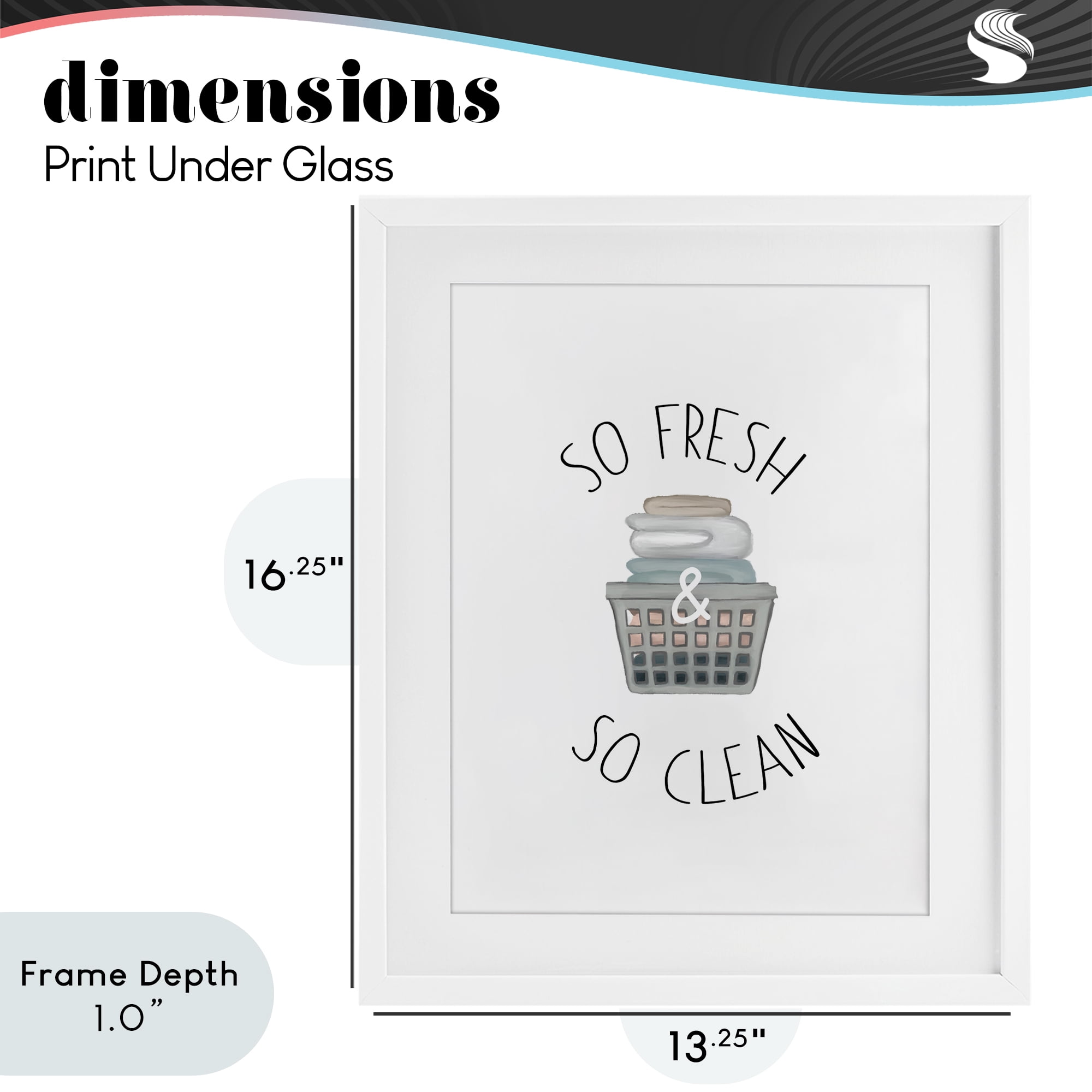 Stupell Industries So Fresh Laundry Basket White Framed Print Under Glass, design by Elizabeth Medley