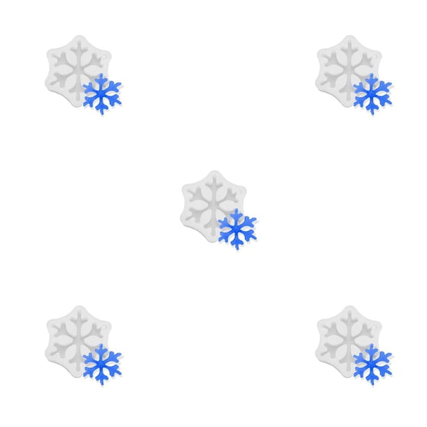 Cateissary Moldes para galletas, accesorios para hornear fiestas, molde en relieve de Navidad fácil de moldear para Fondant, troquel de Copo de nieve B 5piezas