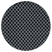 SAFAVIEH Montauk Jolyon Diamond Cotton Area Rug, Black/Ivory, 6' x 6' Round