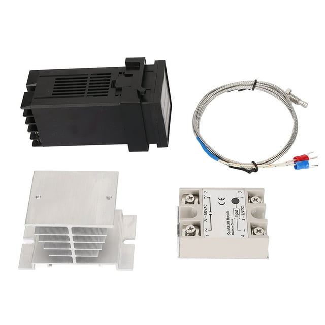 Controlador de temperatura, conjunto de control de temperatura de granja Kit de control de temperatura de granja Calentador Relé de estado sólido Acabado de lujo