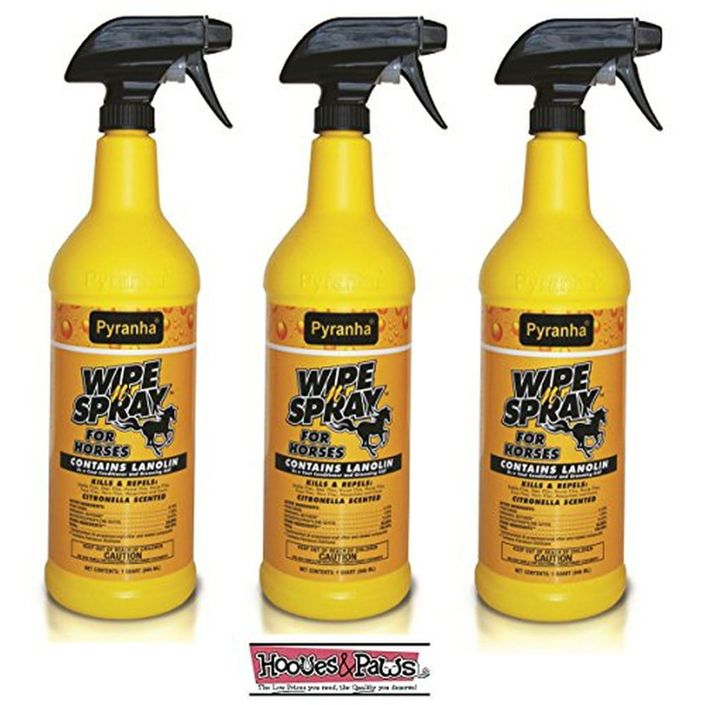 Pyranha Wipe N Spray Fly Protection Spray for Horses; Citronella