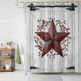 thumbnail image 2 of Shower Curtain Red Barn Star Berry Bathroom Curtains with Hooks, Waterproof Fabric Rustic Farmhouse Door Wall Bath Shower Curtains Set for Bathroom Bathtubs Decor 36x72 Inch, 2 of 9