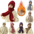 thumbnail image 3 of WREESH Women's Integrated Ear Protection Beanie Windproof Cap Scarf 2 In 1, Winter Warm Knitted Hat With Thickening Hat Scarf Beige, 3 of 3
