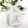 thumbnail image 4 of 50pcs Hollow-out Wedding Sweets Heart Wedding Favor Candy Gifts Boxes Box with Ribbons Bridal Shower Wedding Party Favors White, 4 of 8
