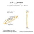 thumbnail image 6 of Rosec Jewels Certified Moissanite 3 Stone Promise Ring - D-VS1 Quality - Ready to Gift for Anniversary, 10K Yellow Gold, US 7.00, 6 of 7