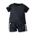 thumbnail image 2 of WOLLED Toddler Baby Boys Summer Outfits Newborn Short Sleeve Cotton Shirts & Casual Shorts, 2 of 11