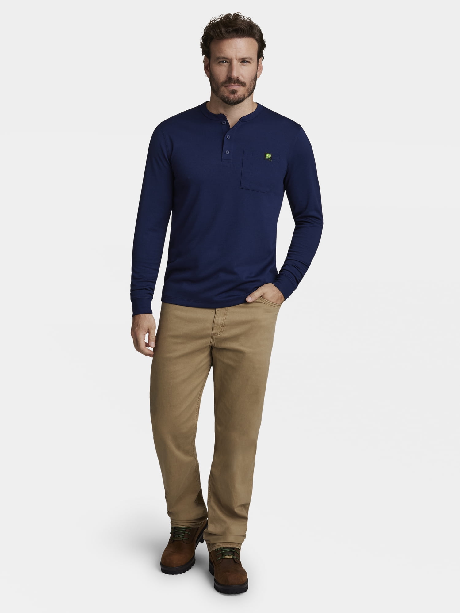 John Deere Men’s Warmth Shield™️ Long Sleeve Thermal Pocket Henley, Sizes S - 3XL