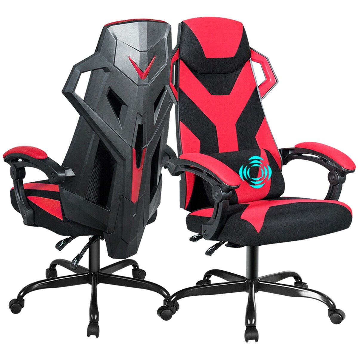 Gymax Massage Gaming Chair Reclining Racing Chair Integrate Designed