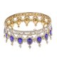thumbnail image 5 of Tiaras de diamantes de imitación con corona de rey y reina, accesorios para el cabello chapados en oro, tocado Azul, 5 of 9