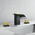 thumbnail image 4 of SUMERAIN Widespread Bathroom Faucet 8" 3 Hole Waterfall Basin Faucet, Black and Gold Finish, 4 of 8