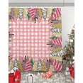 thumbnail image 4 of Christmas Shower Curtain for Bathroom 72" x 72", Xmas Trees Pink Buffalo Plaid Wraparound Layout Shower Curtain with Hooks Polyester Waterproof Home Bathtub Decor, 4 of 5