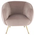 thumbnail image 2 of Nuevo Sofia Fabric & Metal Occasional Chair in Matte Blush Pink/Brushed Gold, 2 of 4