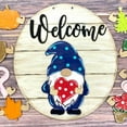 thumbnail image 3 of Xinhuaya Welcome Sign Housewarming Gift round Farmhouse Welcome Home Sign Gnomes Front Porch Wall Decor Rustic Door Hanging Sign, 3 of 6