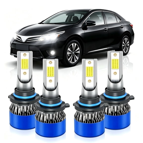 soukeo Fit for Toyota Corolla 1993-1997 2001-2013 LED Headlight Bulbs,High Beam 9005 Low Beam 9006,1:1 Halogen Size,Plug and Play,6500K Cool White,4pcs