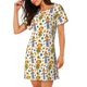 thumbnail image 2 of Fotbe Harvest Scarecrow Pattern Bata de Dormir para Mujer con Estampado, Camisón de Algodón de Manga Corta, Ropa de Dormir Casual, 2 of 6