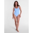 thumbnail image 2 of Time and Tru Women's and Women's Plus Ribbed Scoop Neck One Piece Swimsuit, Sizes XS-2X, 2 of 5
