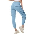 thumbnail image 3 of Pdbokew Women's Cargo Hiking Pants Lightweight Quick Dry Fit Comfy Athletic Casual Outdoor Trip Pockets Elastic Waistband Blue L, 3 of 7