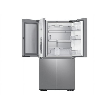 Samsung - 23 cu. ft. Smart Counter Depth 4-Door Flex™ Refrigerator with Family Hub™ & Beverage Center - Stainless steel