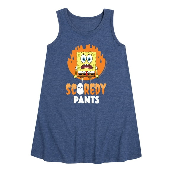 SpongeBob SquarePants - SpongeBob Scaredy Pants - Toddler and Youth Girls A-line Dress