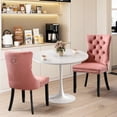 thumbnail image 4 of Kitchen Table and Chairs for 2, 24" Dining Table Set for 2 with Velvet Upholstered Chairs, 3 Piece Round Kitchen Table Set, Dining Room Table Set for Small Space, Apartment, 4 of 7