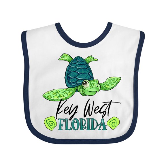 Inktastic Key West, Florida Happy Sea Turtle Boys or Girls Baby Bib