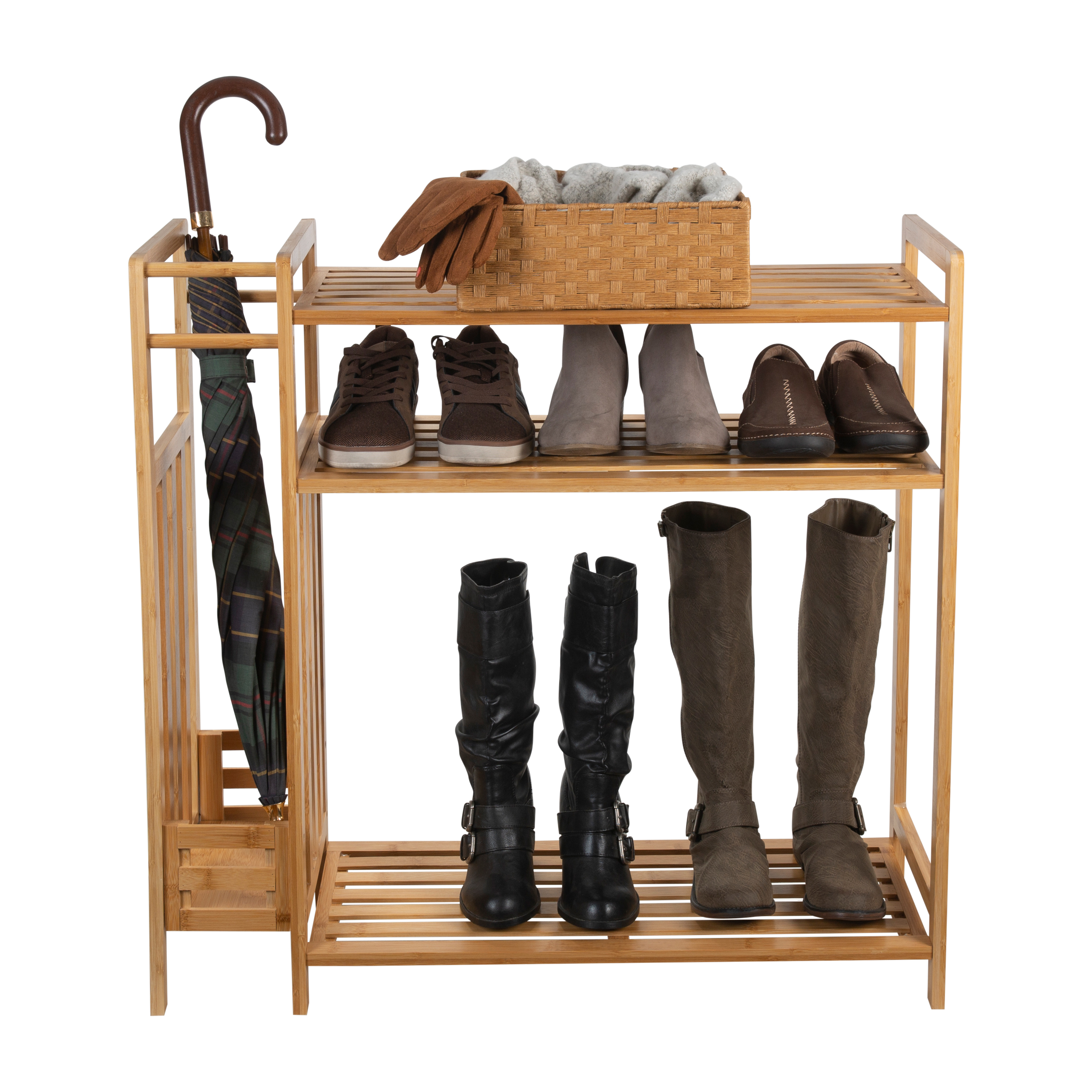 Organize It All Bamboo Shoe Rack with Umbrella Stand - image 3 of 10