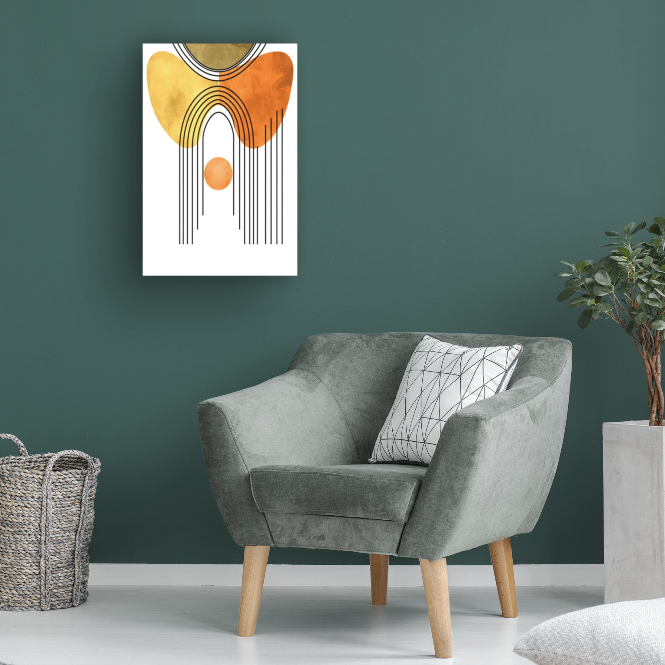Canvas Wall Art - Ray Heere 'Mid Century Abstract Painting 23' Wall Art for Living Room, Bedroom, or Office Décor by Trademark Fine Art - 16 x 24 Inches