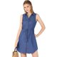 thumbnail image 1 of Vestido Camisero De Mezclilla Con Cuello De Mezclilla Con Botones En La Cintura Para Mujer Azul XS INSPIRE CHIC Vestido, 1 of 6