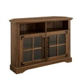 thumbnail image 3 of Manor Park Farmhouse Corner TV Stand for TVs up to 50”, Walnut, 3 of 8