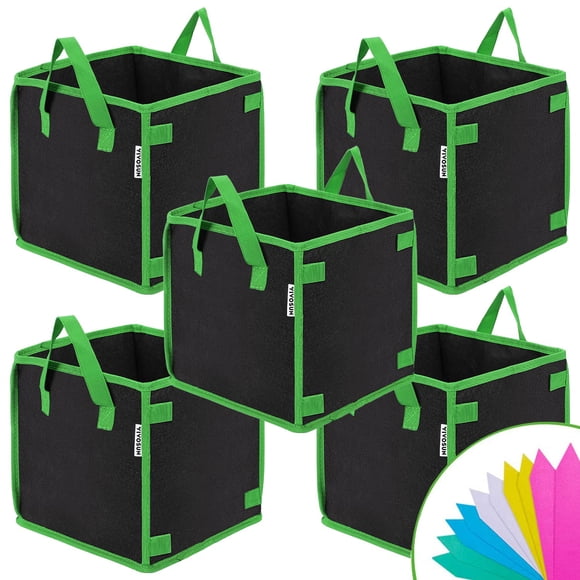 VIVOSUN 5 Pack 5 Gallon Square Grow Bags, Thick Fabric Bags with Handles