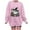 2-Pink, variant on LYEAA Halloween Womens Crewneck Sweatshirt Long Sleeve Regular Ribbed Cuff Casual Wear Ghost Holiday Clothes Black XL