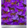 thumbnail image 1 of Soimoi Velvet Fabric Men & Horse Animal Decor Fabric Printed Yard 58 Inch Wide, 1 of 3