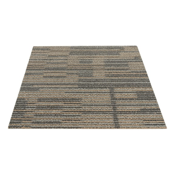Durable Carpet Floor Tiles Set of 20, 53.82ft² Coverage, Lightweight, Wear-Resistant, Easy DIY Installation, Modern Light Grey Design