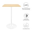 thumbnail image 5 of Modway Lippa 28" Square Wood Grain Bar Table in White Natural, 5 of 7