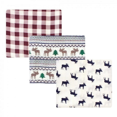 UPC: 0660168730173 | Little Treasure Baby Boy Cotton Muslin Swaddle Blankets Moose Sweater One Size