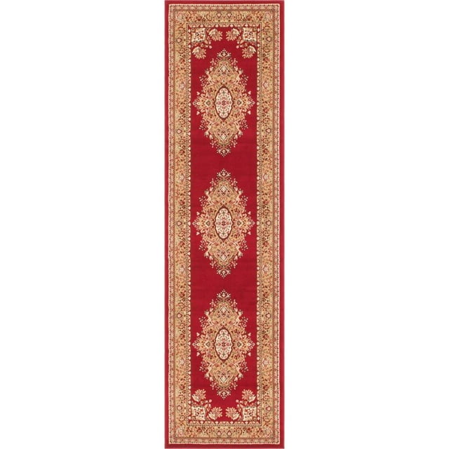 Unique Loom Reza Traditional Persian Rug 2' 7 x 10' Runner Burgundy/Ivory