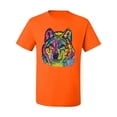 thumbnail image 3 of Colorful Majestic Neon Atric Wolf | Dean Russo Art Animal Lover Men's T-Shirt, Orange, M, 3 of 5