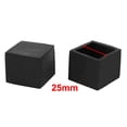 thumbnail image 2 of 25mmx25mm Square Chair Leg Floor Protectors Table Feet Tips Covers Caps 8pcs, 2 of 4