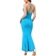 thumbnail image 3 of INSPIRE CHIC Women's V Neck Bodycon Maxi Dress Adjustable Spaghetti Strap Sleeveless Long Party Cocktail Dresses Blue XL, 3 of 6
